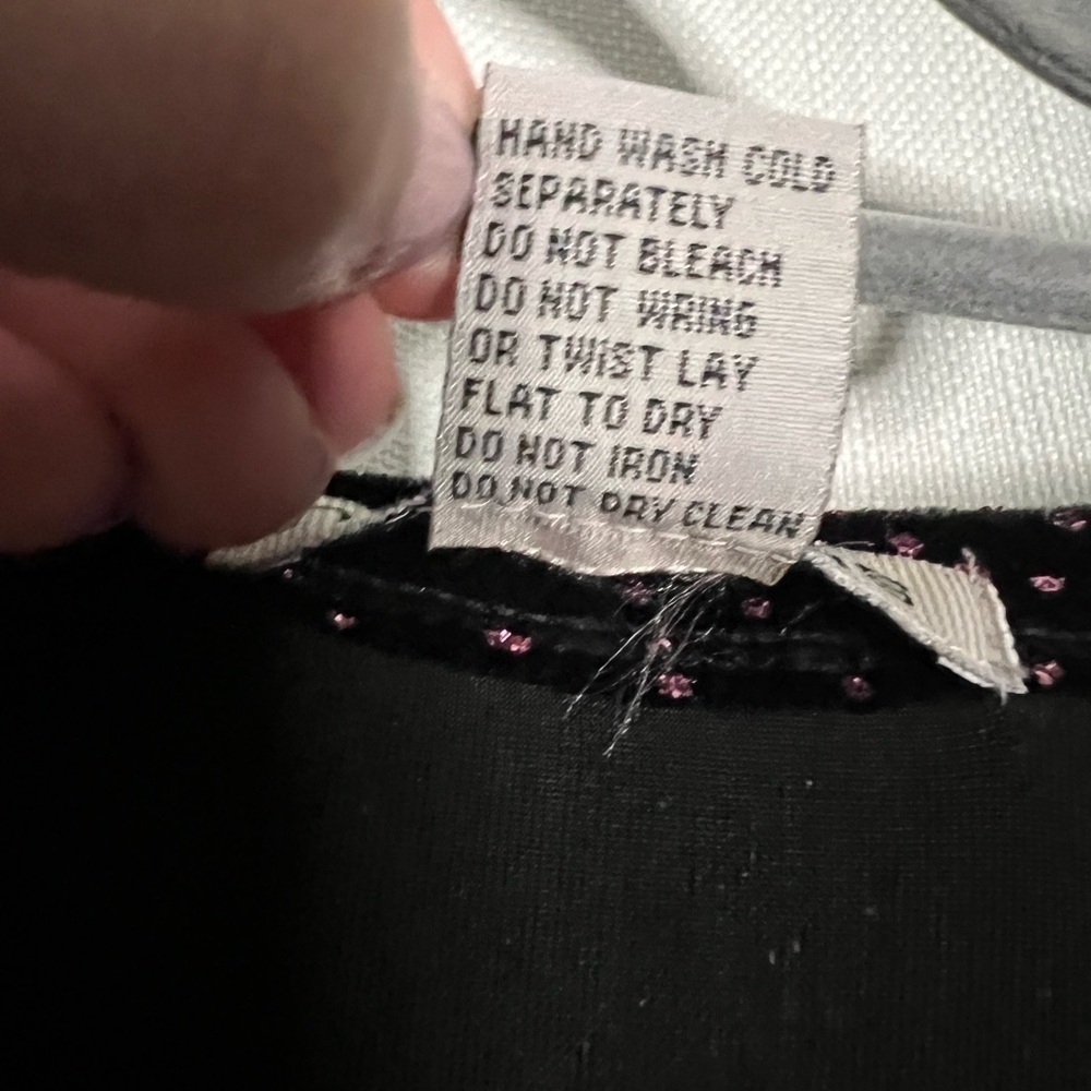 Vintage Notations Black Velvet with Pink Glitter Shirt XL - Picture 8 of 9